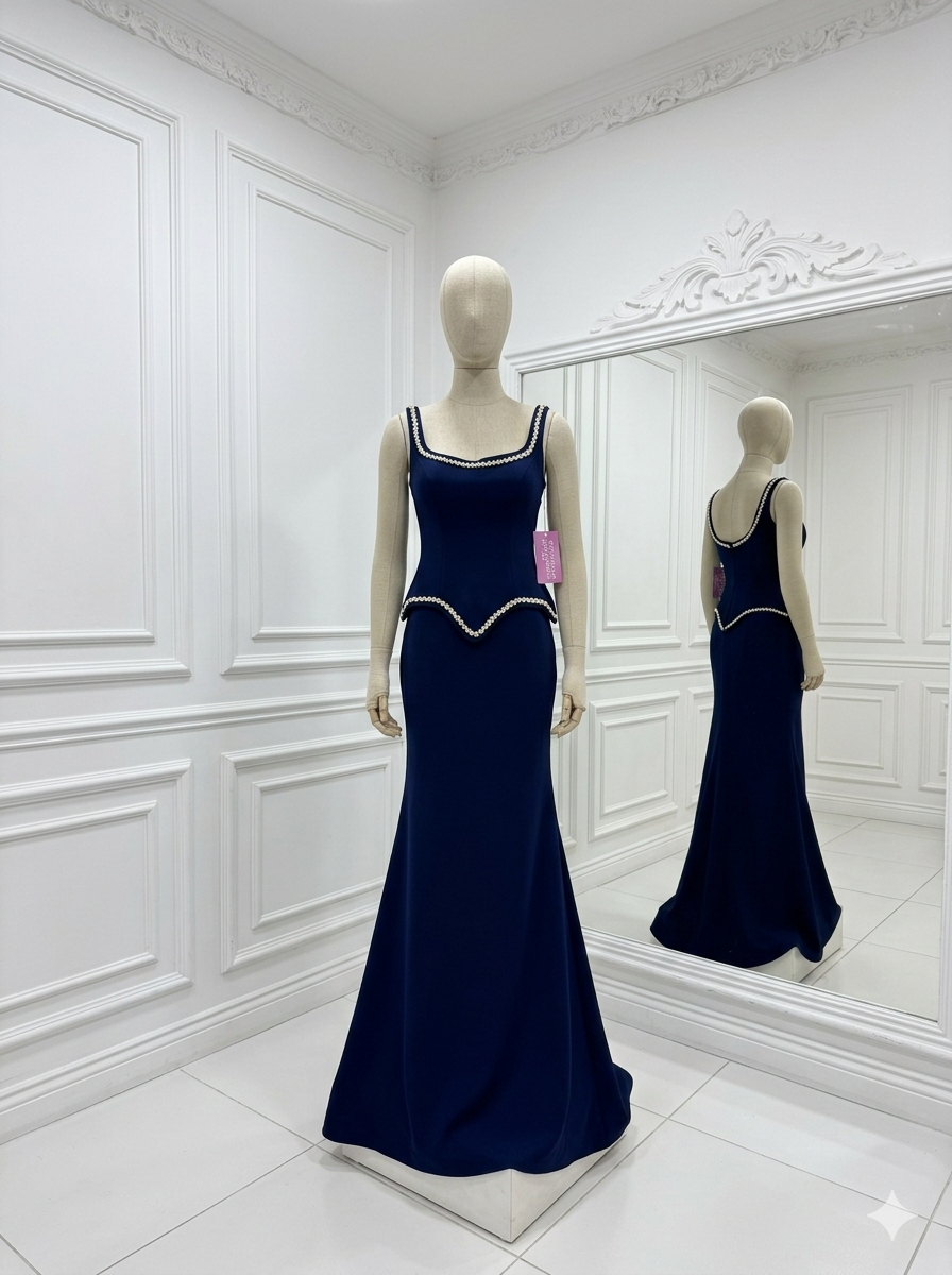 Lacivert taşlı abiye Lacivert taşlı abiye