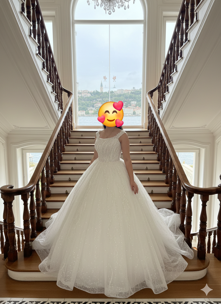 Kare Yaka prenses gelinlik Kare Yaka prenses gelinlik