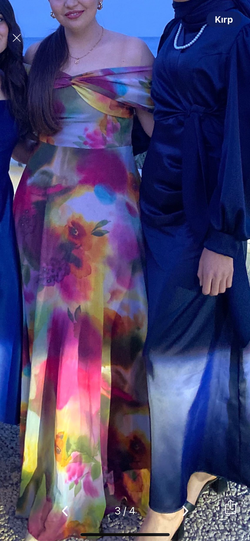 Çok renkli abiye elbise Çok renkli abiye elbise